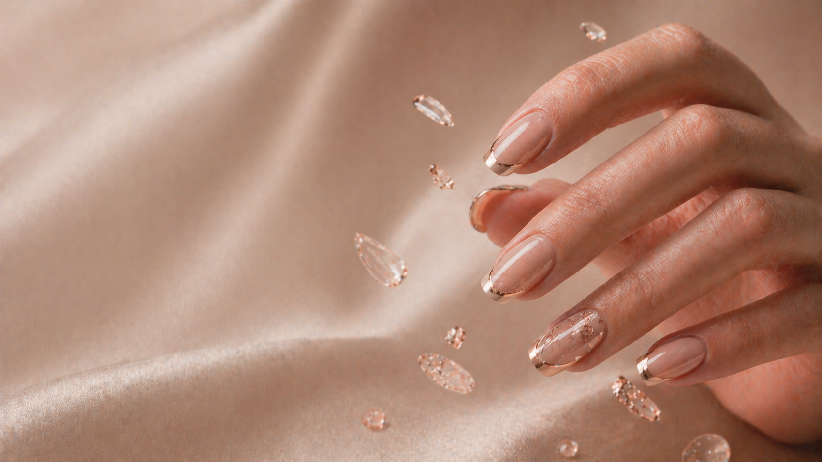 Custom nail art and chrome design